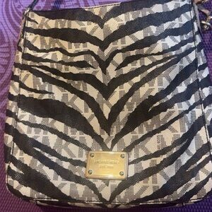 Michael Kors Black and White Zebra Crossbody Bag